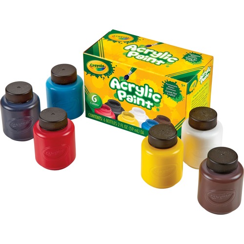 Acrylic Paint, 2oz., 6/ST, Assorted