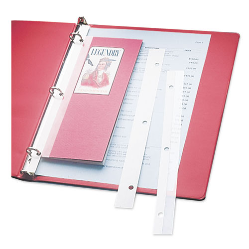 Self-Adhesive Attaching Strips, 3-Hole Punched, 11 X 1, 200/bx