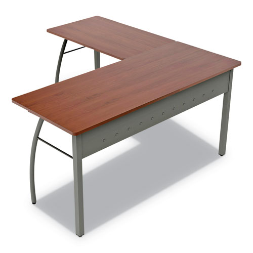 TRENTO LINE L-SHAPED DESK, 59 1/8W X 59 1/8D X 29 1/2H, CHERRY