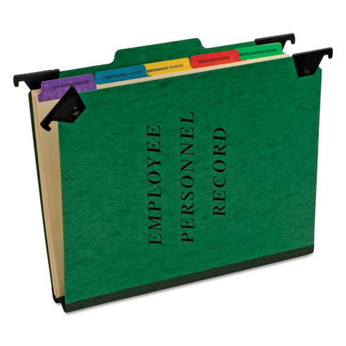 Personnel Folders, 1/3 Cut Hanging Top Tab, Letter, Green