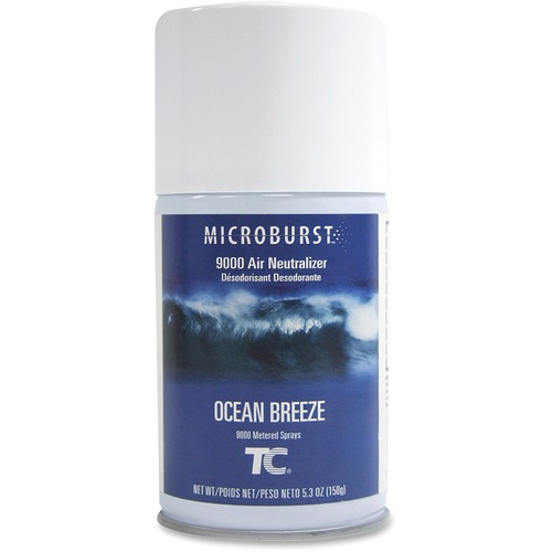 TC MICROBURST 9000 AIR FRESHENER REFILL, OCEAN BREEZE, 5.3 OZ AEROSOL, 4/CARTON