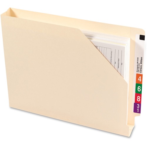 End Tab Jackets W/reinforced Tabs, Letter, 14pt Manila, 50/box