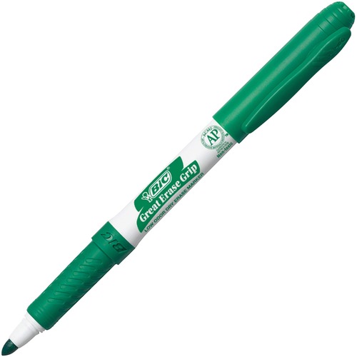 GREAT ERASE GRIP FINE POINT DRY ERASE MARKERS, LOW-ODOR, GREEN, DOZEN