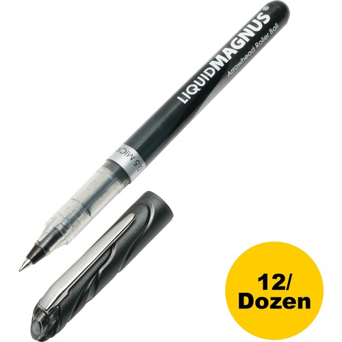 7520014612660, LIQUID MAGNUS ROLLER BALL STICK PEN, BLACK INK, NEEDLE, DOZEN
