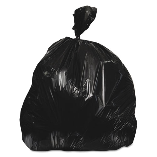 High-Density Coreless Can Liners, 60 Gal, 22 Mic, 38 X 60, Black, 150/carton