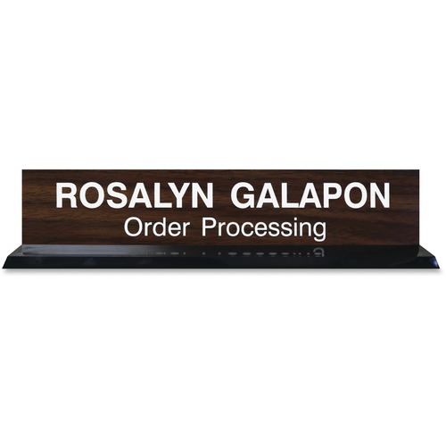 Acrylic Base Desk Sign, 2"x10", Black Frame