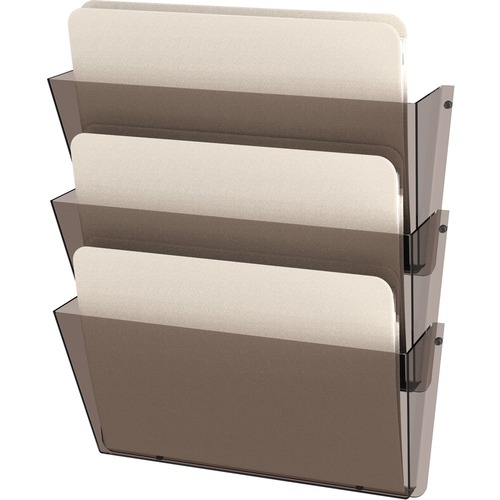 UNBREAKABLE DOCUPOCKET 3-POCKET WALL FILE, LETTER, 14 1/2 X 3 X 6 1/2, SMOKE