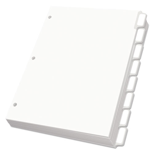 Custom Label Dividers, Self-Stick Tab Labels, 8-Tab, Letter, White, 25 Sets