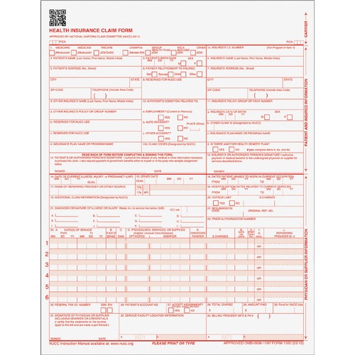 Centers For Medicare And Medicaid Services Forms, 8 1/2 X 11, 250 Forms/pack