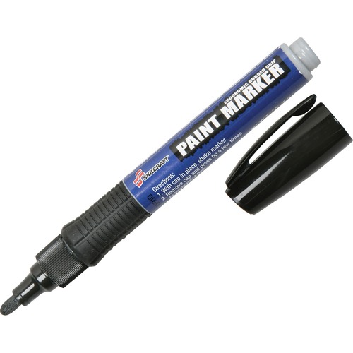 7520015889099, PAINT MARKER, MEDIUM POINT, RUBBER GRIP, BLACK, 6/PACK