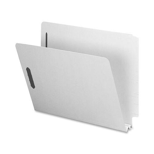 End Tab Pressboard Fastener Folder,2" Exp,Letter,25/BX,GYGN