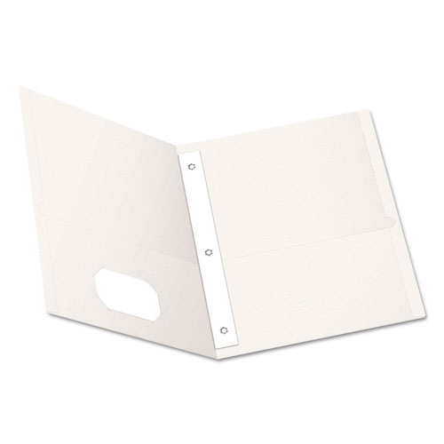 Twin-Pocket Folders With 3 Fasteners, Letter, 1/2" Capacity, White, 25/box