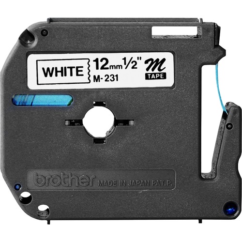 M Series Tape Cartridge For P-Touch Labelers, 1/2"w, Black On White