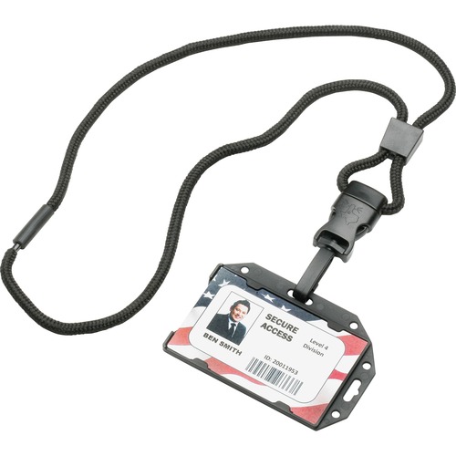 8455016660466 SKILCRAFT SMART CARD HOLDER WITH LANYARD, BLACK, 2 1/2" X 3 4/5", 1 DOZEN