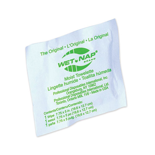 Wet-Nap Premoistened Towelettes, 5 X 7 3/4, White, 100/pack, 10 Packs/carton