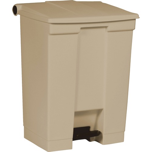 STEP-ON RECEPTACLE, RECTANGULAR, POLYETHYLENE, 18 GAL, BEIGE