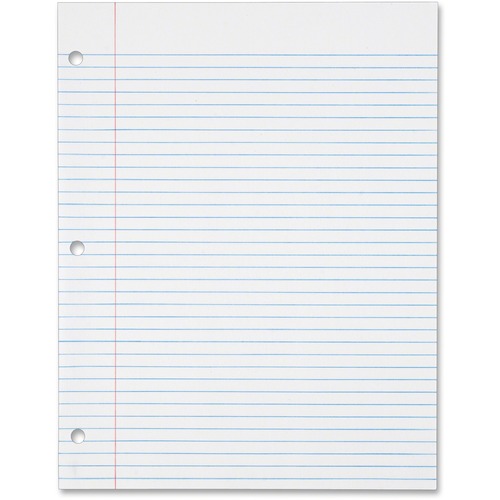 Filler Paper, 3h, 16 Lb, 8 1/2 X 11, College Rule, White, 500 Sheets/pack