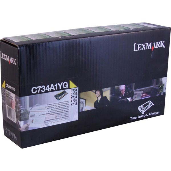 C734A1YG RETURN PROGRAM TONER, 6000 PAGE-YIELD, YELLOW