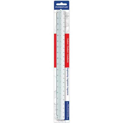 Triangular Scales, For Engineers, Plastic, 12", White