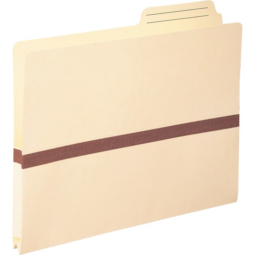 1" Exp File Pocket, 2/5 Tab, Letter, Manila