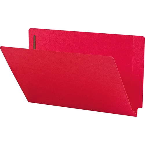 Two-Inch Capacity Fastener Folders, Straight Tab, Legal, Red, 50/box