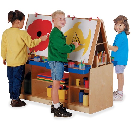 Jonti-Craft, Inc.  Art Center, Easel, 4 Station, 45"x49-1/2"x20", Baltic