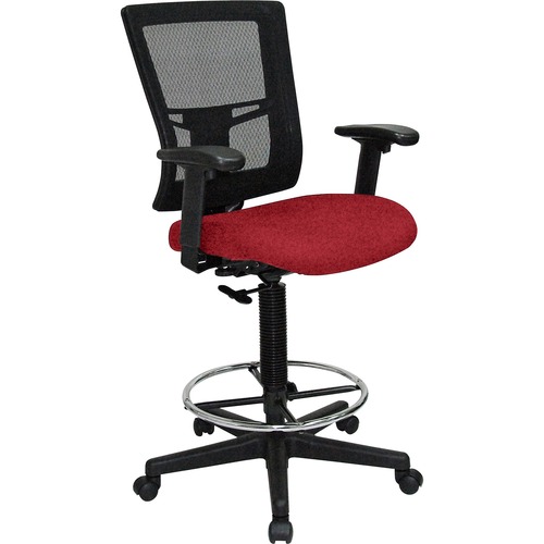 Drafting Stool Chair, 27"x25"x15", Real Red