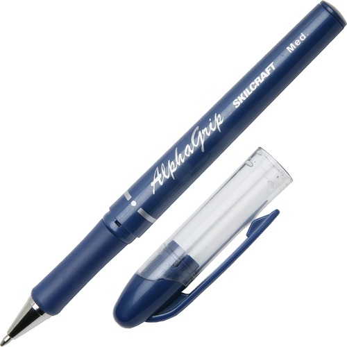 7520014244872, ALPHAGRIP BALLPOINT STICK PEN, BLUE INK, MEDIUM, DOZEN