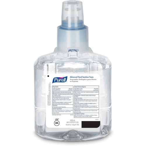 ADVANCED HAND SANITIZER FOAM, LTX-12 1200 ML REFILL, CLEAR, 2/CARTON