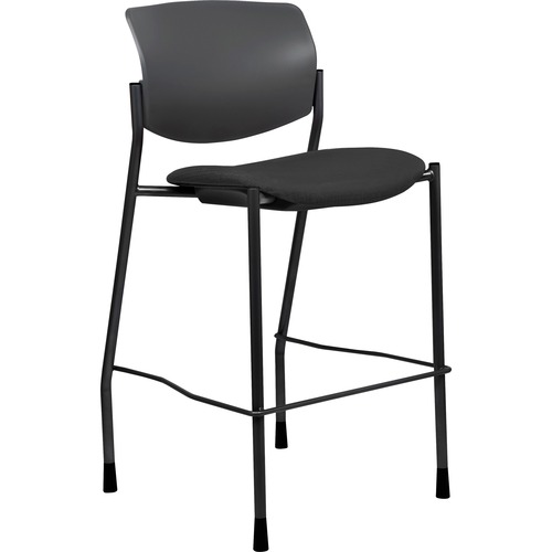 Stool, BK Plastic Back, 21-1/2"x25"x45", Black Vinyl Seat