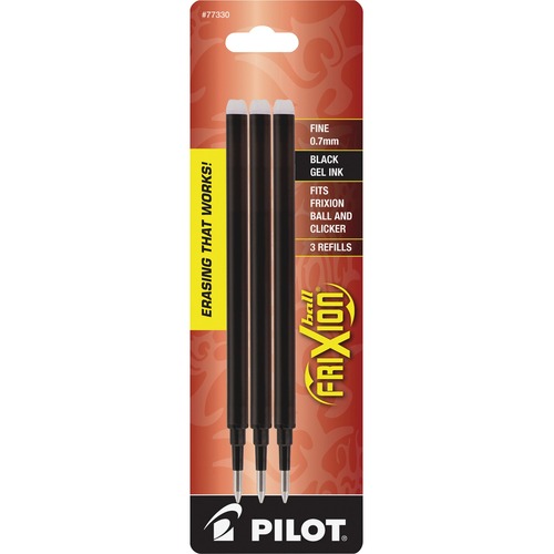 Refill For Frixion Erasable Gel Ink Pen, Black, 3/pk