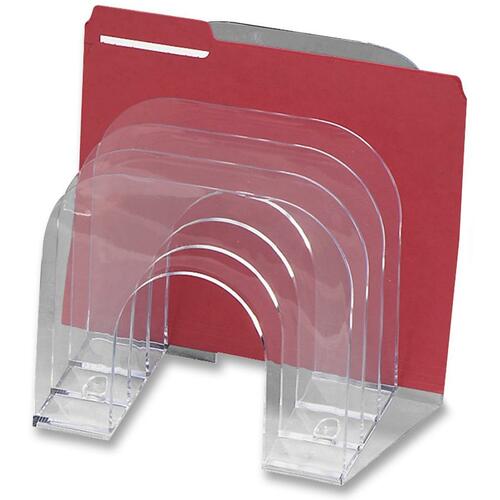Six-Tier Jumbo Incline Sorter, Plastic, 9 3/8 X 10 1/2 X 7 3/8, Clear