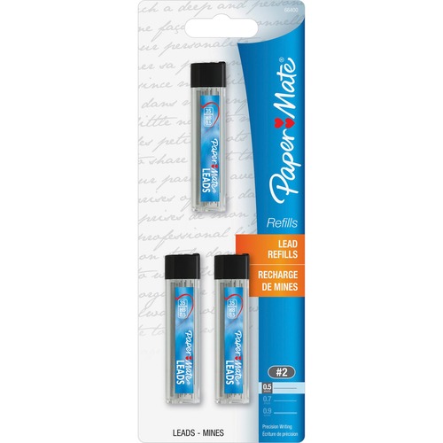 Lead Refills, 0.5mm, Hb, Black, 3 Tubes Of 35, 105/pack