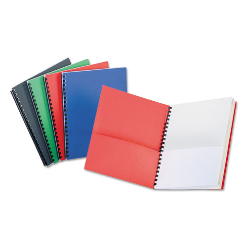 Eight-Pocket Organizer, Embossed Leather Grain, Assorted Colors W/white Pockets