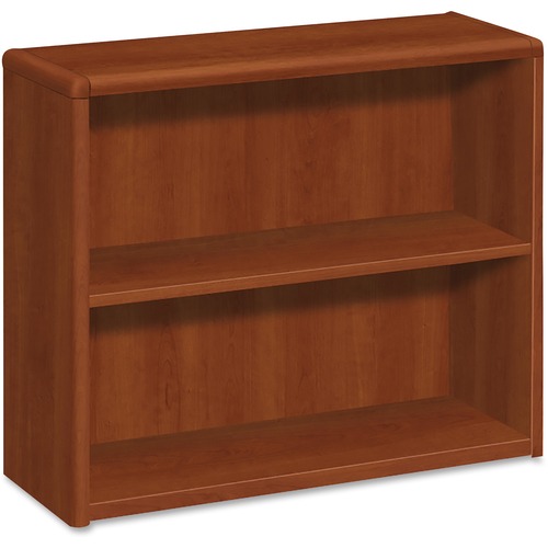 10700 Series Wood Bookcase, Two Shelf, 36w X 13 1/8d X 29 5/8h, Cognac