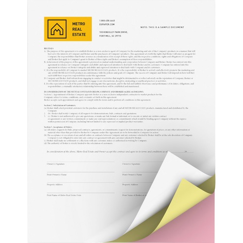 Revolution Digital Carbonless Paper, 8 1/2 X 11, Wh/can/pink, 2505 Sheets/ct