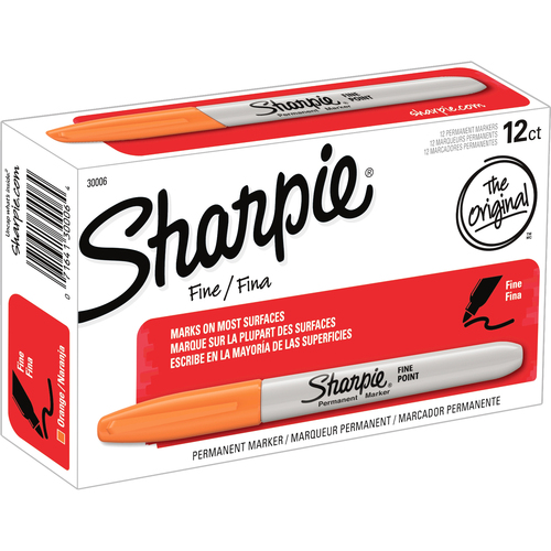 Fine Point Permanent Marker, Orange, Dozen