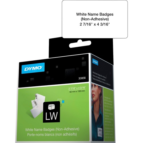 Name Badge Insert Labels, 2-7/16 X 4-3/16, White, 250/box