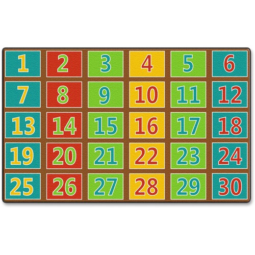 Numbered Row Rug, 123's, 7'6x12', Multi