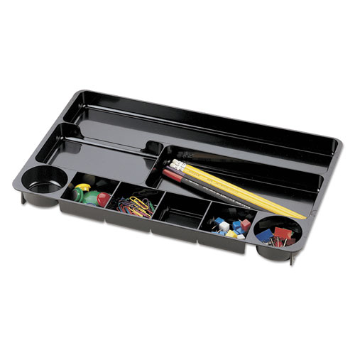 Recycled Drawer Organizer, Nine Compartments, Plastic, 14 X 9 X 1 1/8