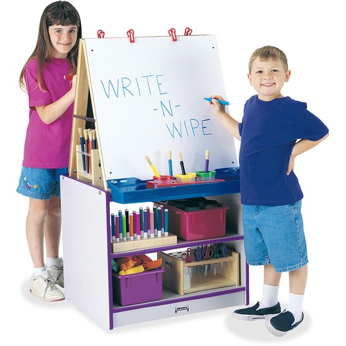 Jonti-Craft, Inc.  Art Center, Easel, 2 Station, 45"x25-1/2"x20", Purple