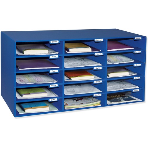 Mail Box, 15 Slots, 12-1/2"x10"x3", Blue