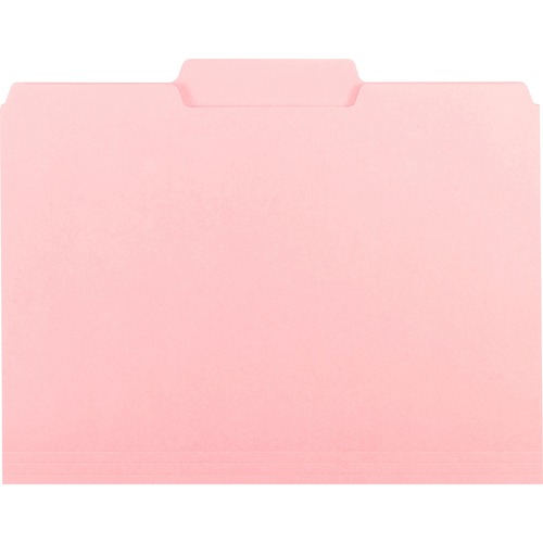 Interior File Folders, 1/3 Cut Top Tab, Letter, Pink, 100/box