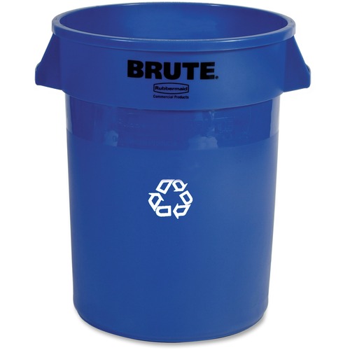 Recycling Container,Heavy-duty,32 Gal.,22"x22"x27-1/4",Blue