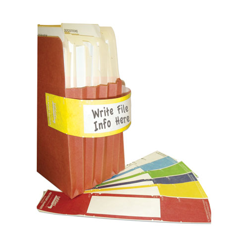 File Pocket Handles, 9-5/8 X 2, Yellow/white, 48/pack