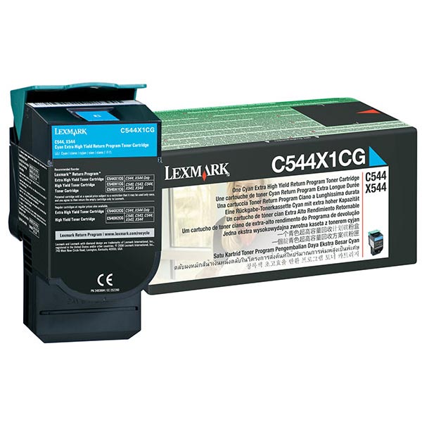 C544X1CG RETURN PROGRAM EXTRA HIGH-YIELD TONER, 4000 PAGE-YIELD, CYAN