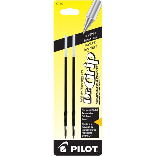 Refill, Better/easytouch/dr Grip Retract Ballpoint, Fine Tip, Blk, 2/pack