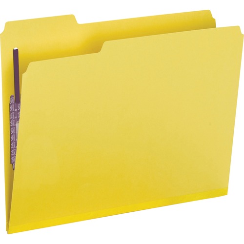 Colored Pressboard Fastener Folders, Letter, 1/3 Cut, Yellow, 25/box
