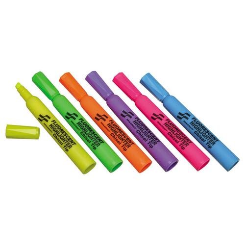 7520013837943 SKILCRAFT LARGE FLUORESCENT HIGHLIGHTER, CHISEL TIP, ASSORTED COLORS, 6/SET