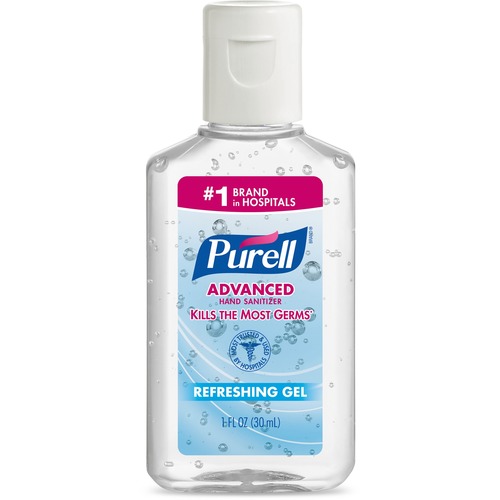ADVANCED HAND SANITIZER REFRESHING GEL, CLEAN SCENT, 1 OZ BOTTLE, 250/CARTON